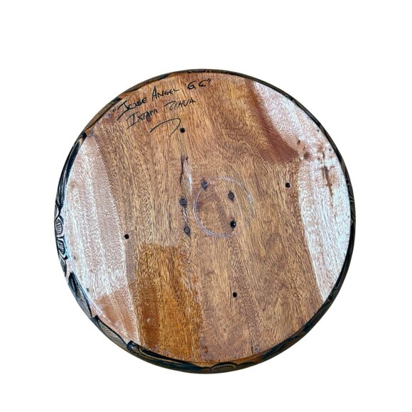 VTG Handmade Mexican Wooden Bowl Set Hand Painted Birds Signed Jose Angel Ixtapa - Picture 7 of 11